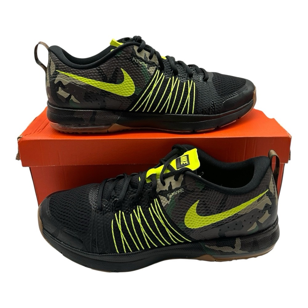 Nike Air Max Effort TR‎ AMP Shoes Mens Sz 10 Black Volt Camo Sneakers 705367-072